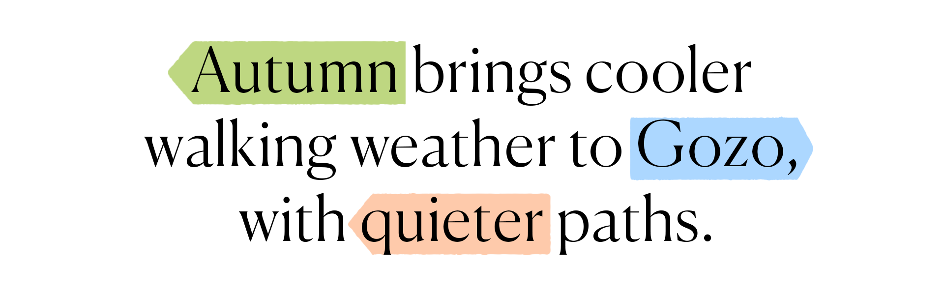 Branded text: Autumn on Gozo – Colour & Calm