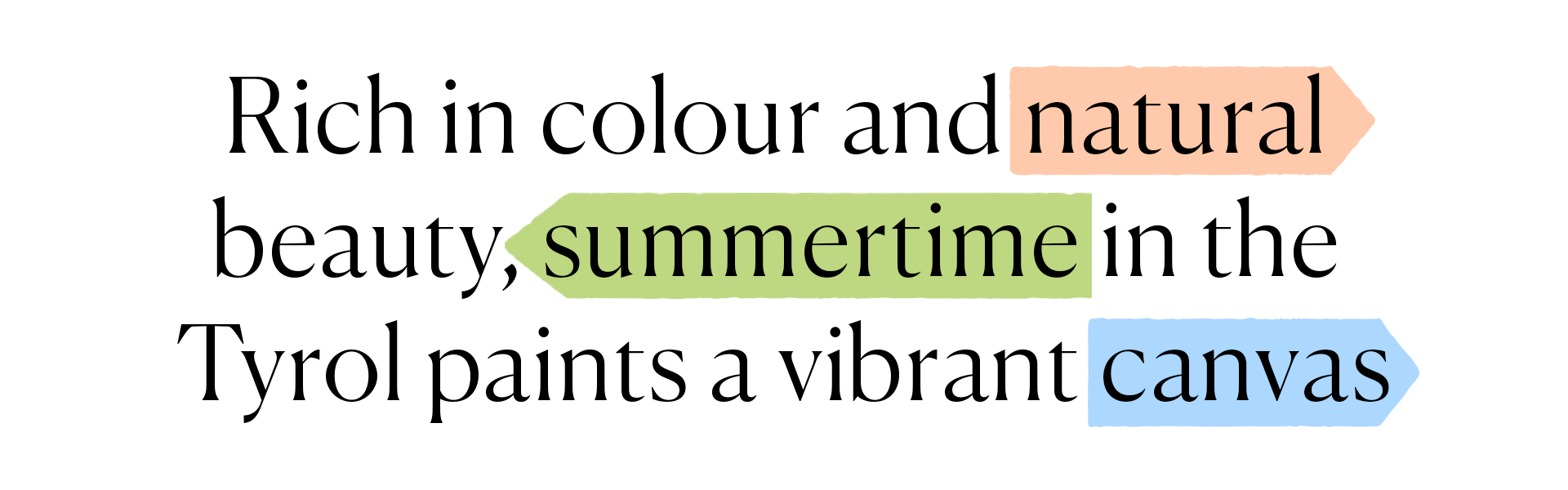 Branded text: Summer in Tyrol