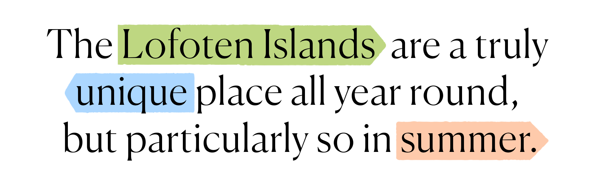 Branded text: Early Summer on the Lofoten Islands