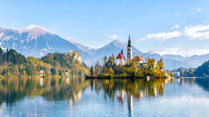 Wildflowers in springtime near the Julian Alps lakes