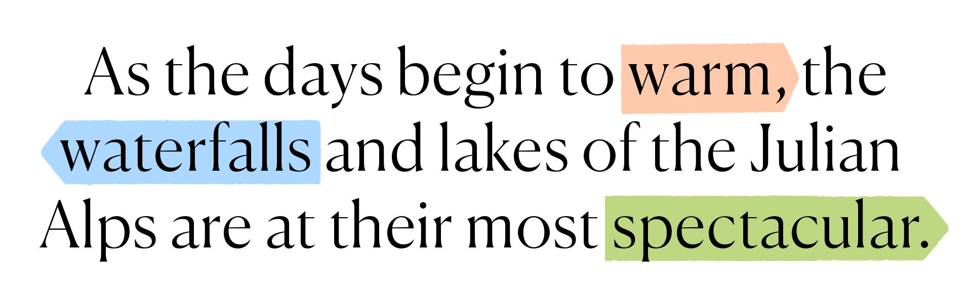 Branded text: Spring Julian Alps